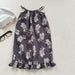 Lunea Kids Flora Volangbyxdress Flicka – Sommarjumpsuit i bomull – Blommönster – Volanger – 0–6 år – Luftiga barnkläder