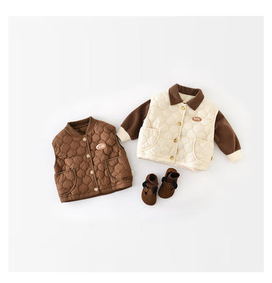 Vadderad Västd - CozyNest Unisex, Beige/Brun, Bomull, Storlek 0–4 år