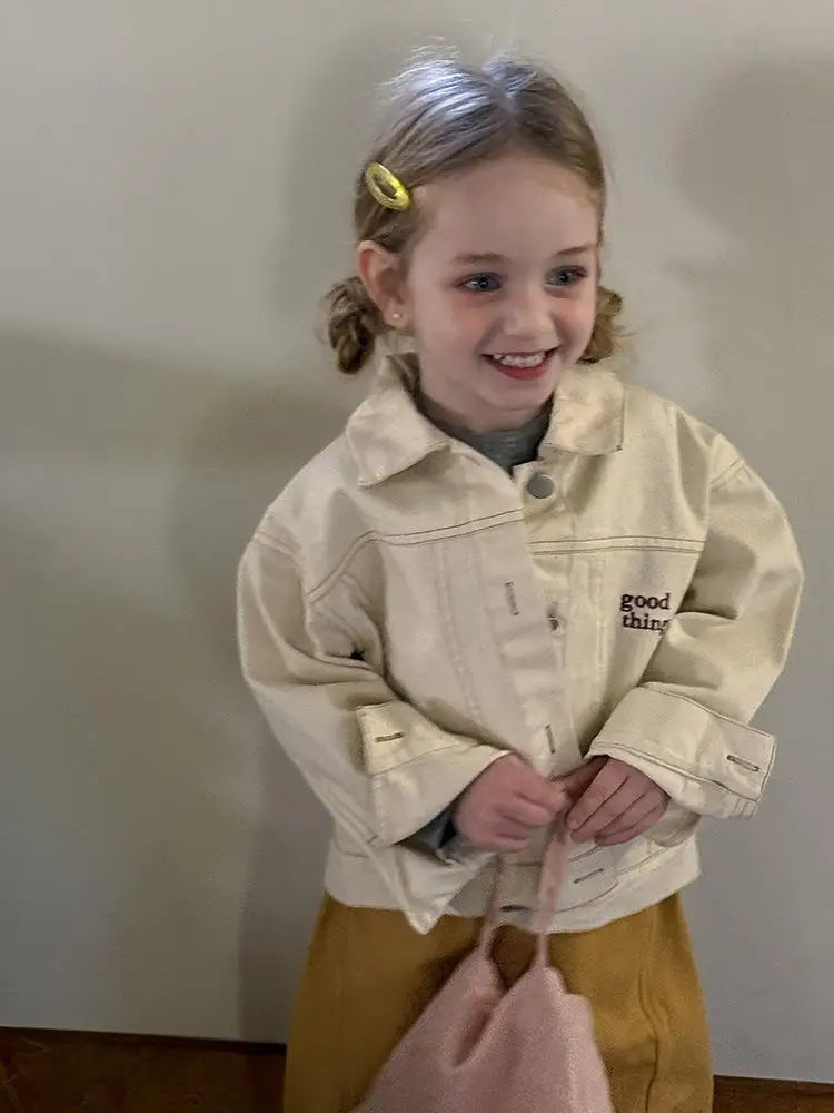 LUNÉ Barnjacka med brodyr | Unisexjacka i bomull (1–9 år)