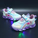 Rainbow Glitter LED Barnsneakers – Lysande Sula | Stl. 22-35