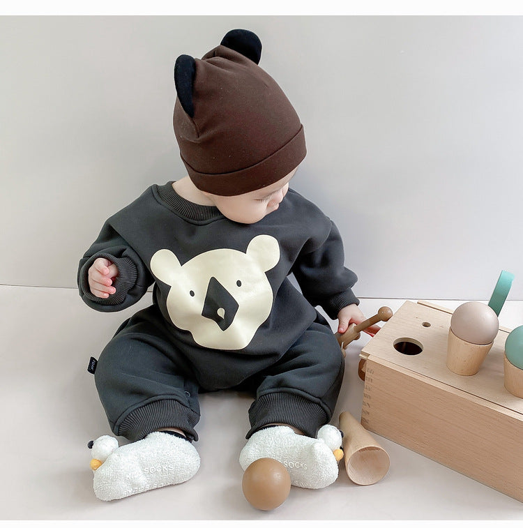 Jumpsuit med Koalaprint – Baby, Grå Bomull, Storlek 0–2 år
