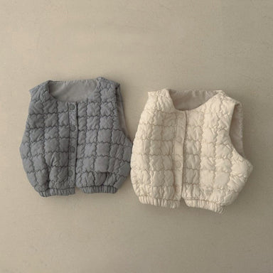 Vadderad Väst | CloudNest Unisex, Grå/Beige, Bomull, 0–3 år