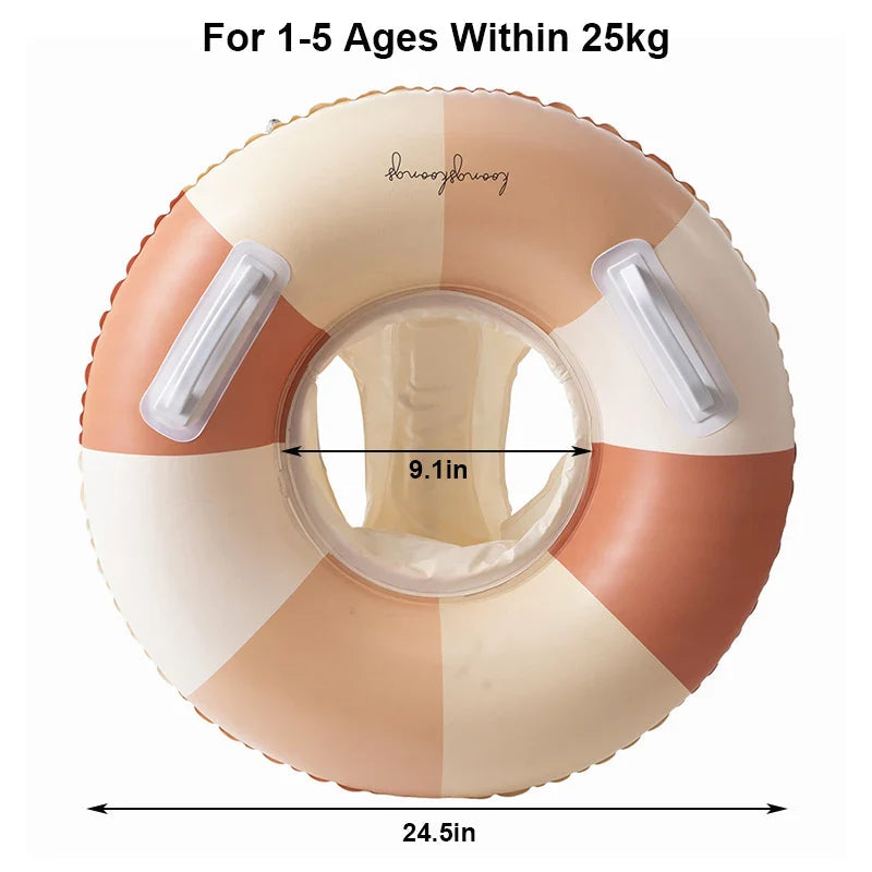 Baby Simring med Soltak – Uppblåsbar Float | Upp till 25kg