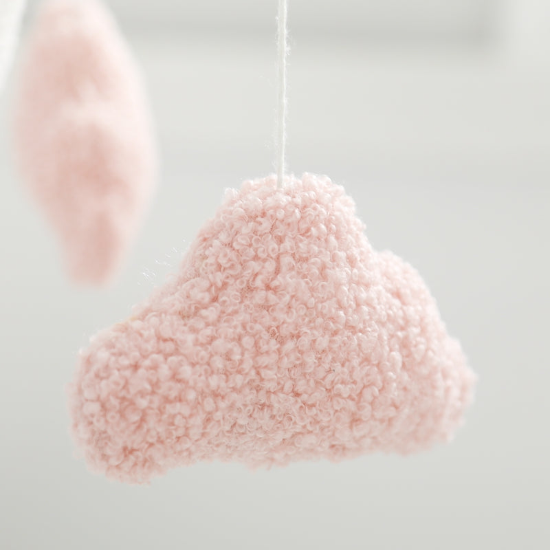 Babymobil med moln – Droomwolk Unisex, brun/rosa, bomull, 45 cm hög x 23 cm bred