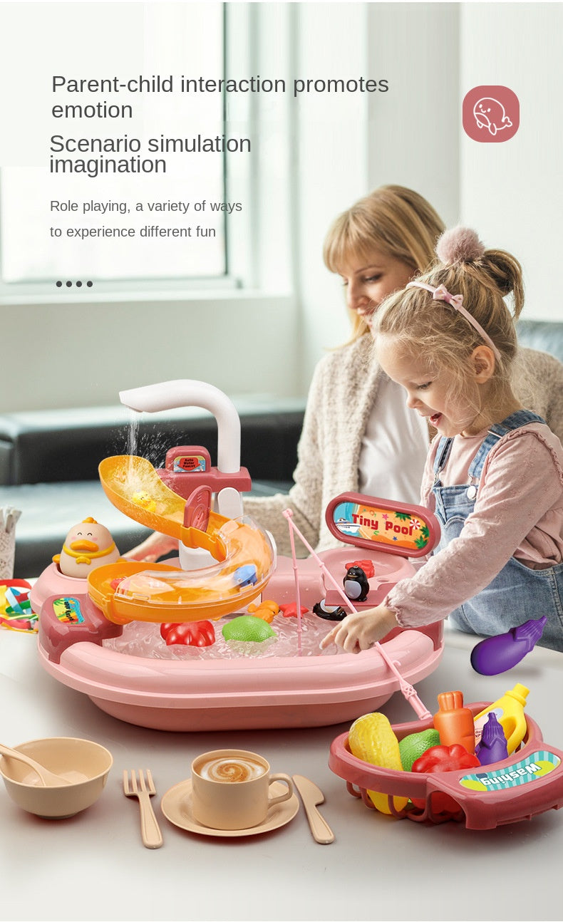 Vattenbord för barn – vattenbana & fiskespel med pump (2–6 år)