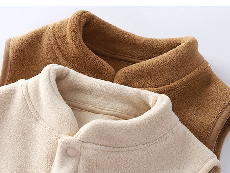 Väst med Emblem – Woef Unisex, Brun/Blå/Rosa/Vit, Fleece, Storlek 1–5 år