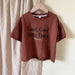 T-shirt med "Good Times"-tryck – Lumi & Loom Unisex, Brun/Vit, Bomull, Storlek 0–8 år