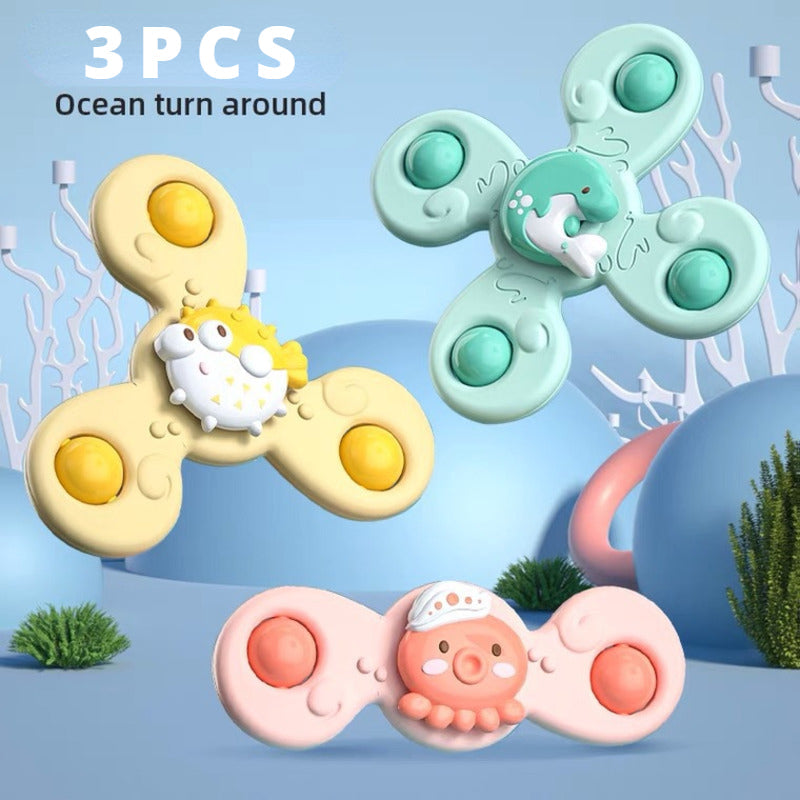3-delat Fidget Spinner Set – Sensorisk Badleksak för Småbarn