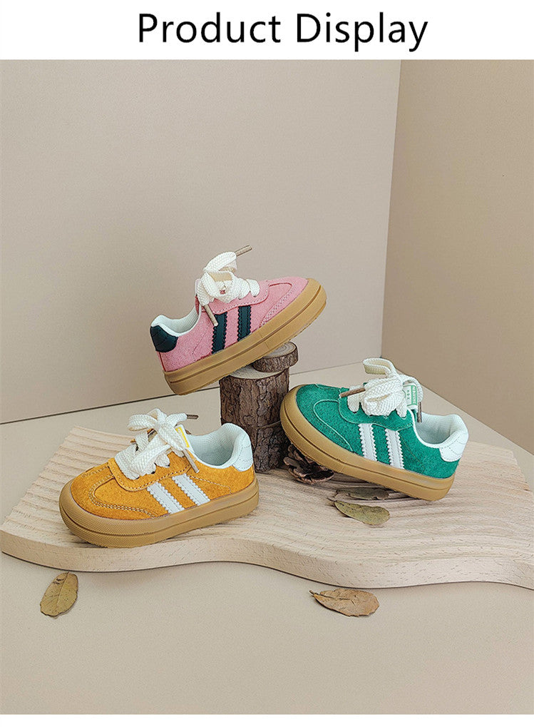 Sneaker med Skosnören – TinyStride Unisex, Gul/Rosa/Grön, Storlek 0–3 År