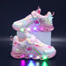 Rainbow Glitter LED Barnsneakers – Lysande Sula | Stl. 22-35