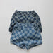 Nolu Checker Shorts – Rutiga Barnshorts Blå – Unisex Sommarshorts i Bomull – Resårmidja – Storlek 0–6 år