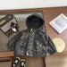 Vindjacka med Leopardmönster och Huvud – Savanna Flickor, Brun/Svart, Polyester, Storlek 0–5 År