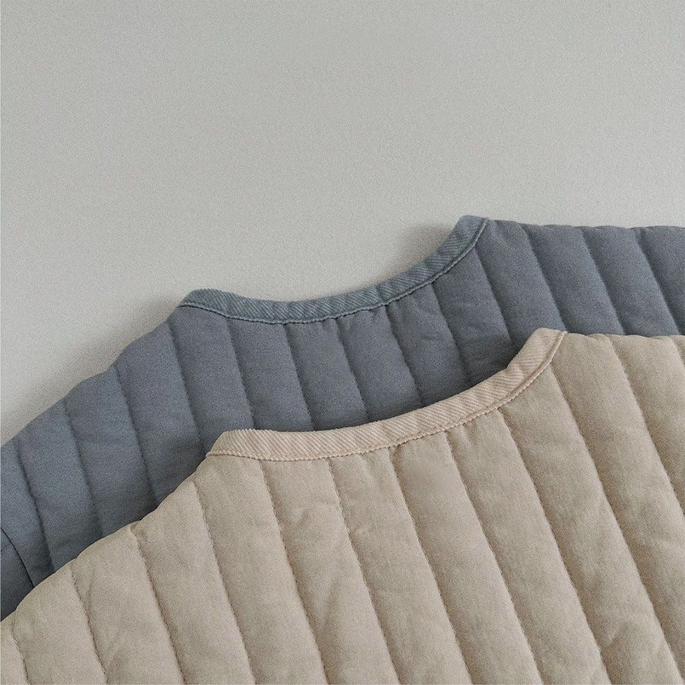 Vadderad jacka – Mila & Finn Unisex, Blå/Beige, Bomull, Storlek 0–3 år