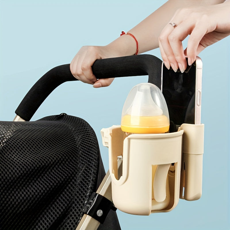 Mobil- och Mugghållare för Barnvagn – Addis Universal, Svart/Beige/Rosa/Gul, Plast