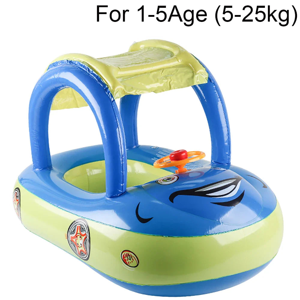 Baby Simring med Baldakin – Bil Float för Småbarn | Säker & Lekfull