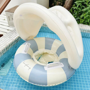 Baby Simring med Soltak – Uppblåsbar Float | Upp till 25kg