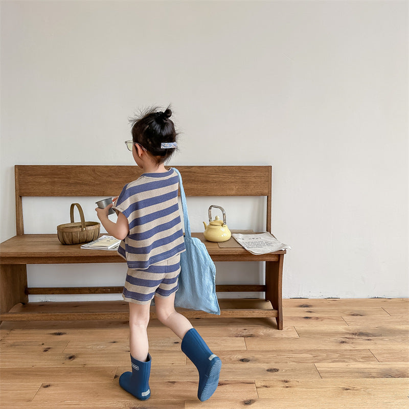 Ribb Sommarset – Little Waves Unisex, Blå/Grön, Bomull, 0–6 år