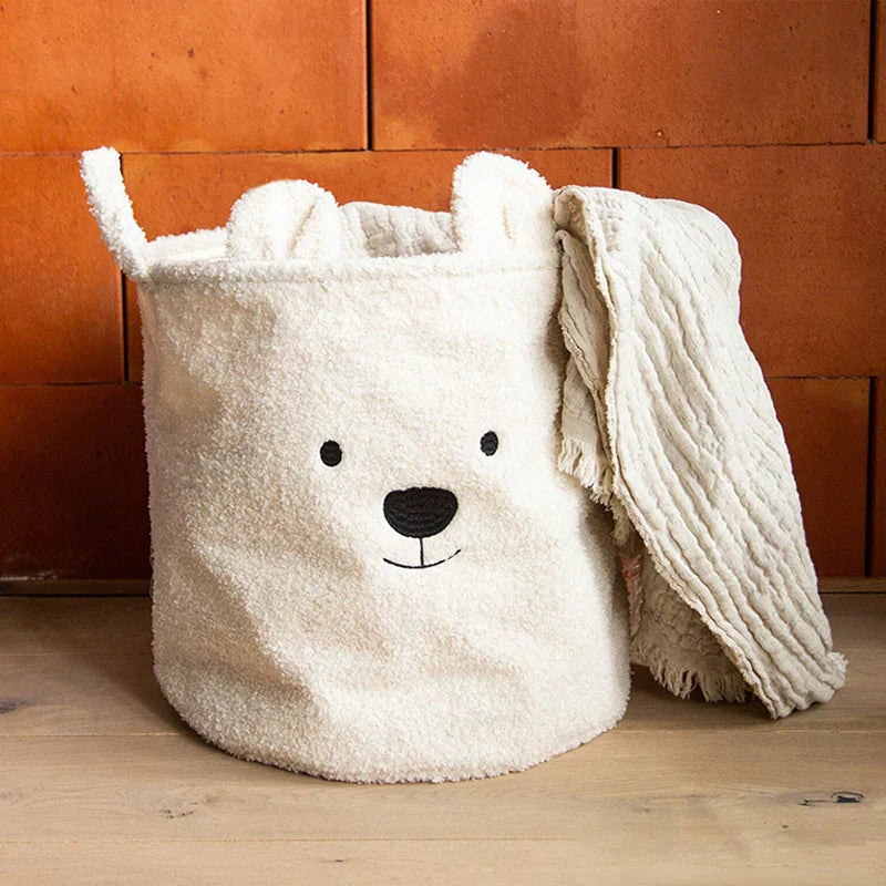 Mjuk Teddy Förvaringskorg för Småbarn – Hopfällbar, Tvättbar & Charmig Design