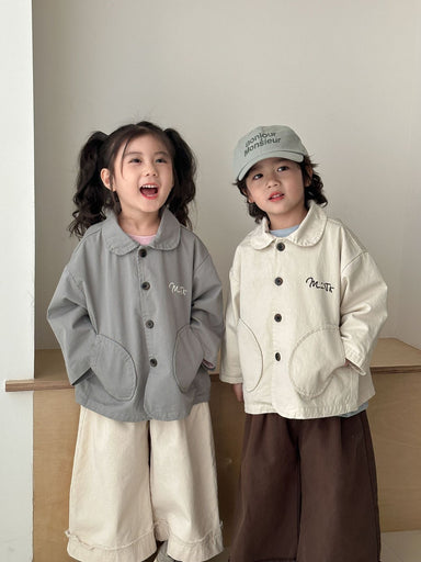 Jacka – LittleUrban Unisex, Grå/Beige, Bomull, Storlek 0–8 år