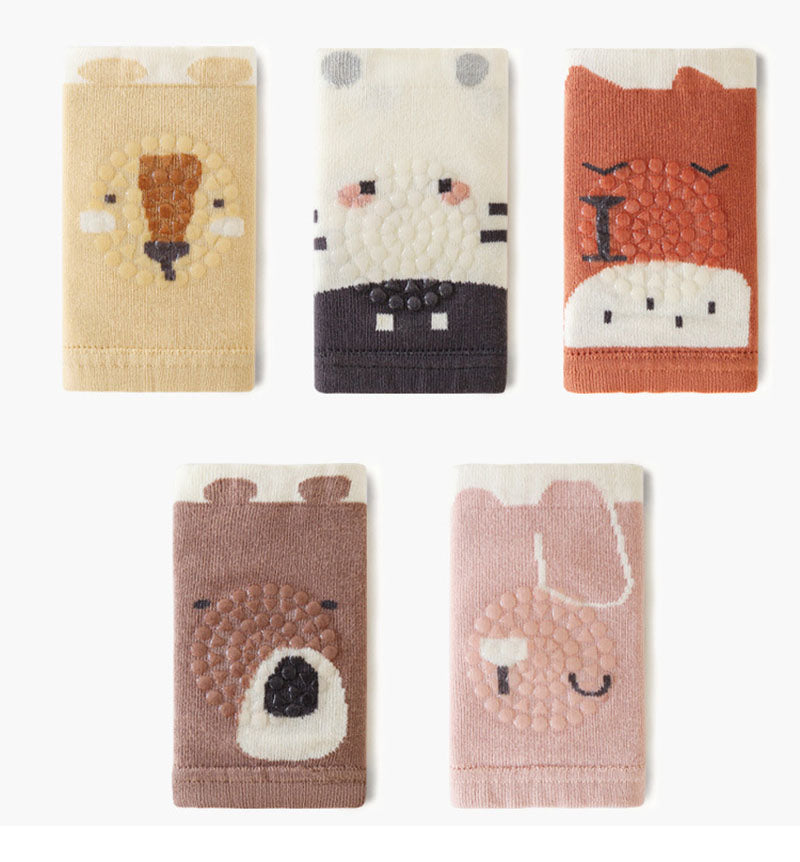 Knäskydd och strumpset – SnuggleStep Unisex, Gul/Brun/Orange/Rosa/Vit, Bomull, Storlek 0–5 år