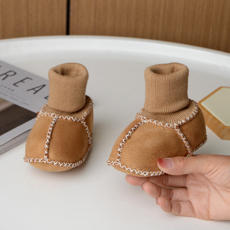 Babytossor – CuddleToes Unisex, Brun/Grå/Beige/Rosa/Röd/Blå, Mocka, Storlek 0–12 Månader