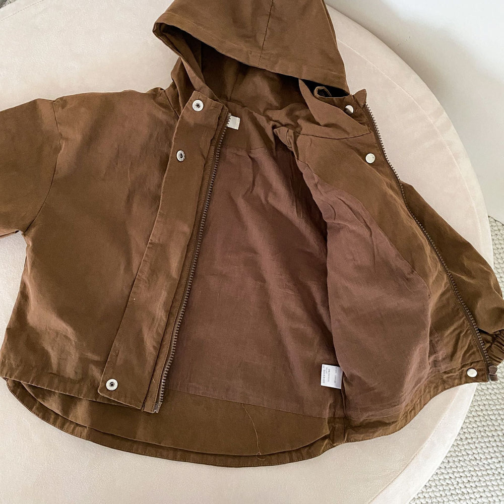 Vindjacka Parkas – CozyShield Unisex, Beige/Brun, Bomull, Storlek 0–8 år