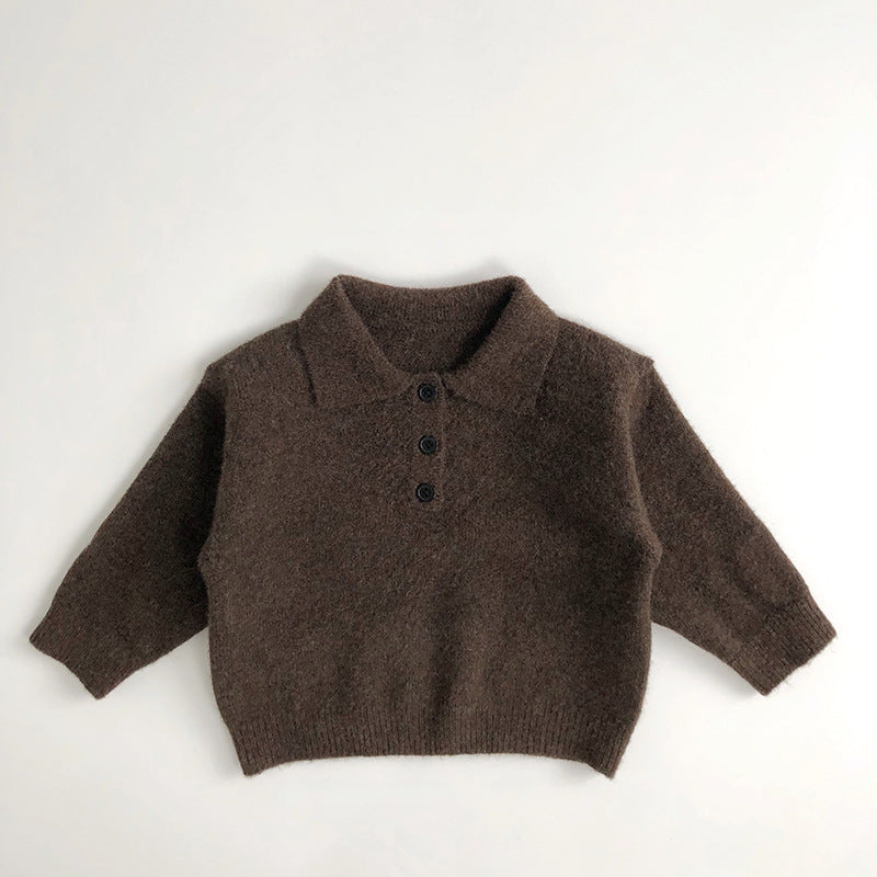 Pikétröja – Moga Unisex, Beige/Brun, Bomull, Ull, Storlek 1–7 år