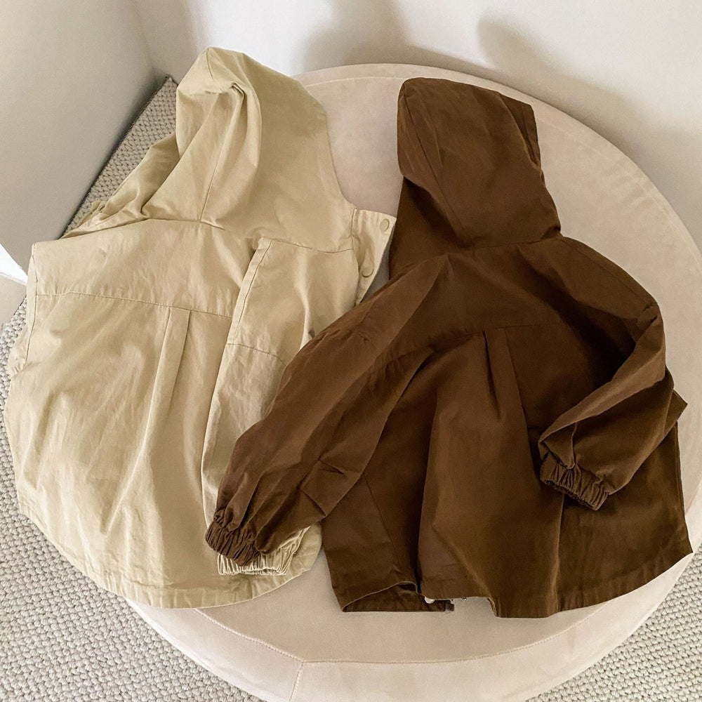 Vindjacka Parkas – CozyShield Unisex, Beige/Brun, Bomull, Storlek 0–8 år