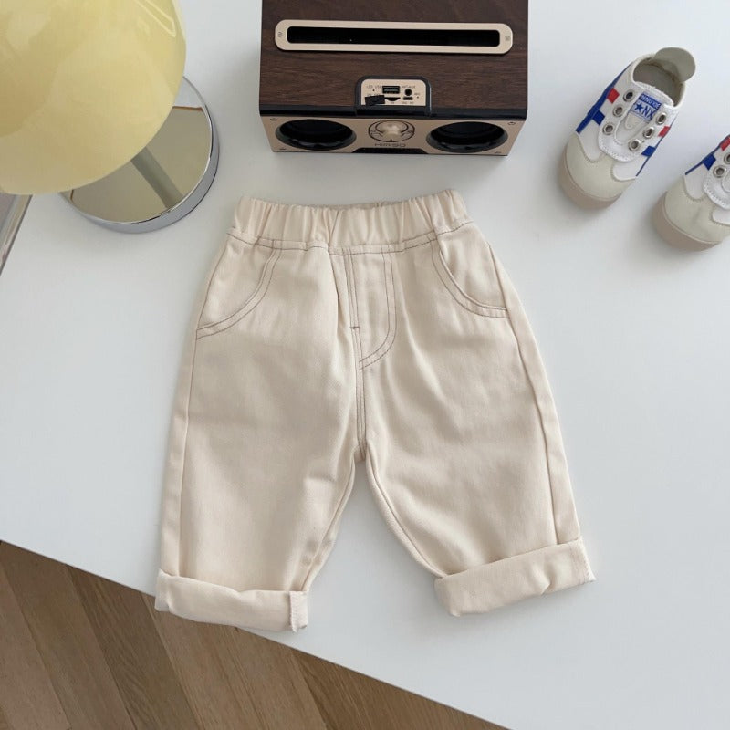 Jeans med Avslappnad Passform – Unisex, Blå/Svart/Aprikos, Bomull, Denim, 0–5 år
