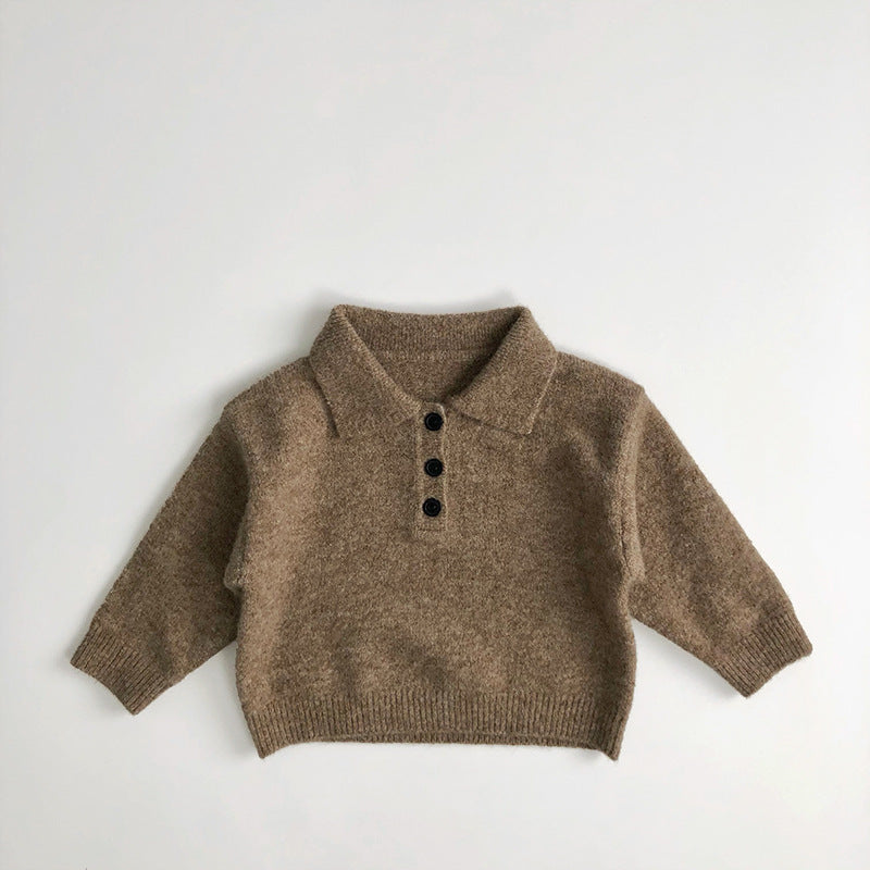 Pikétröja – Moga Unisex, Beige/Brun, Bomull, Ull, Storlek 1–7 år
