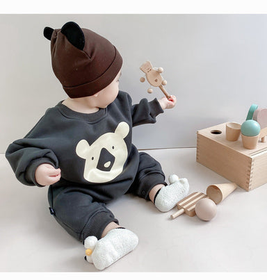 Jumpsuit med Koalaprint – Baby, Grå Bomull, Storlek 0–2 år