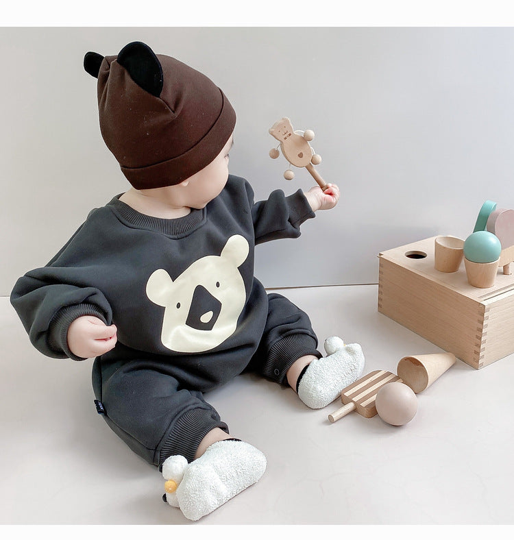 Jumpsuit med Koalaprint – Baby, Grå Bomull, Storlek 0–2 år