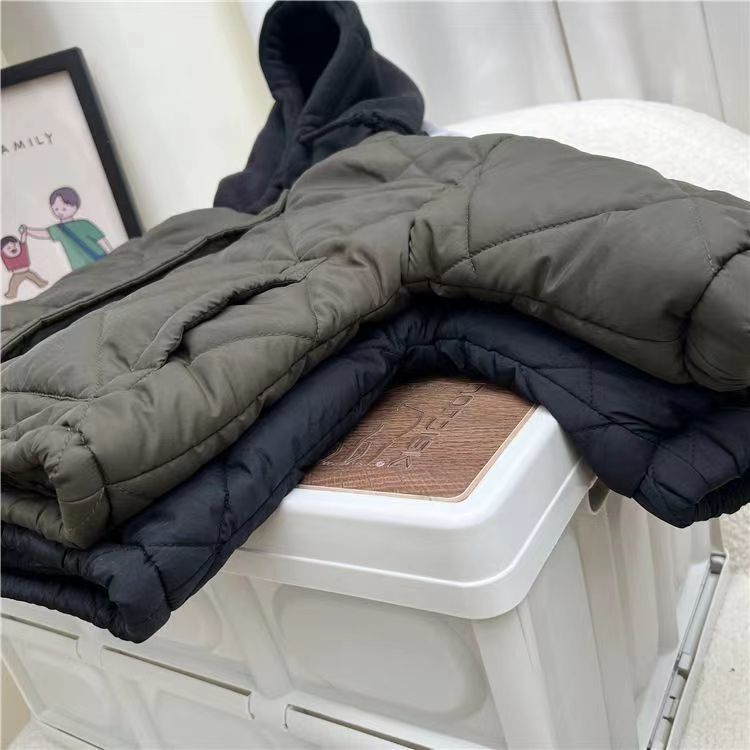 Vadderad hoodiejacka – CozyShield Unisex, Blå/Grön, Bomull, 0–6 år