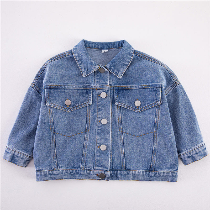 Klassisk Jeansjacka – Unisex, Blå/Svart, Bomull, Denim, Storlek 1–8 år