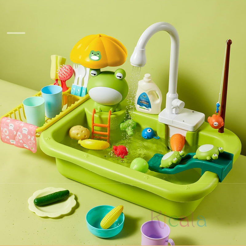 Splashy Duck Vattenset – Pedagogisk Vattenleksak med Fontän, Änder & Tillbehör | För Inomhus & Utomhus | Ålder 2–6 År
