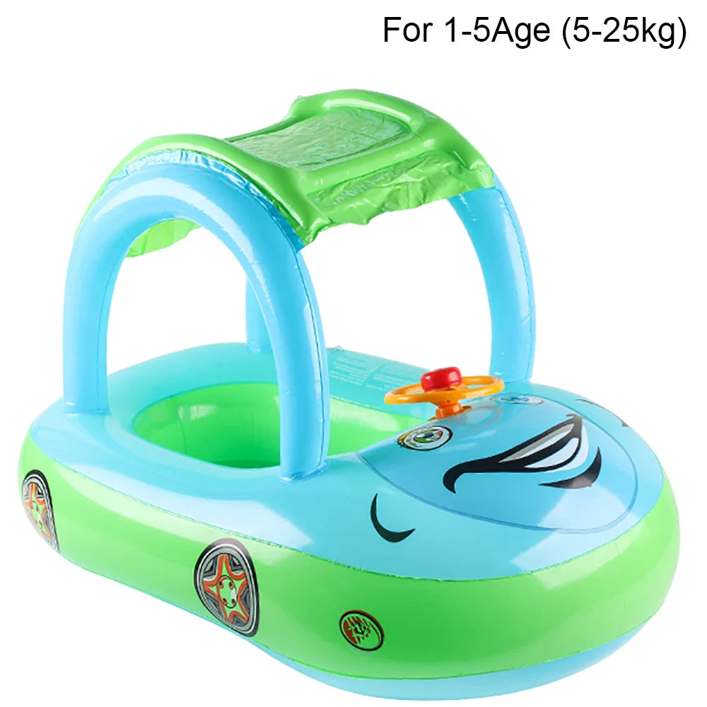 Baby Simring med Baldakin – Bil Float för Småbarn | Säker & Lekfull