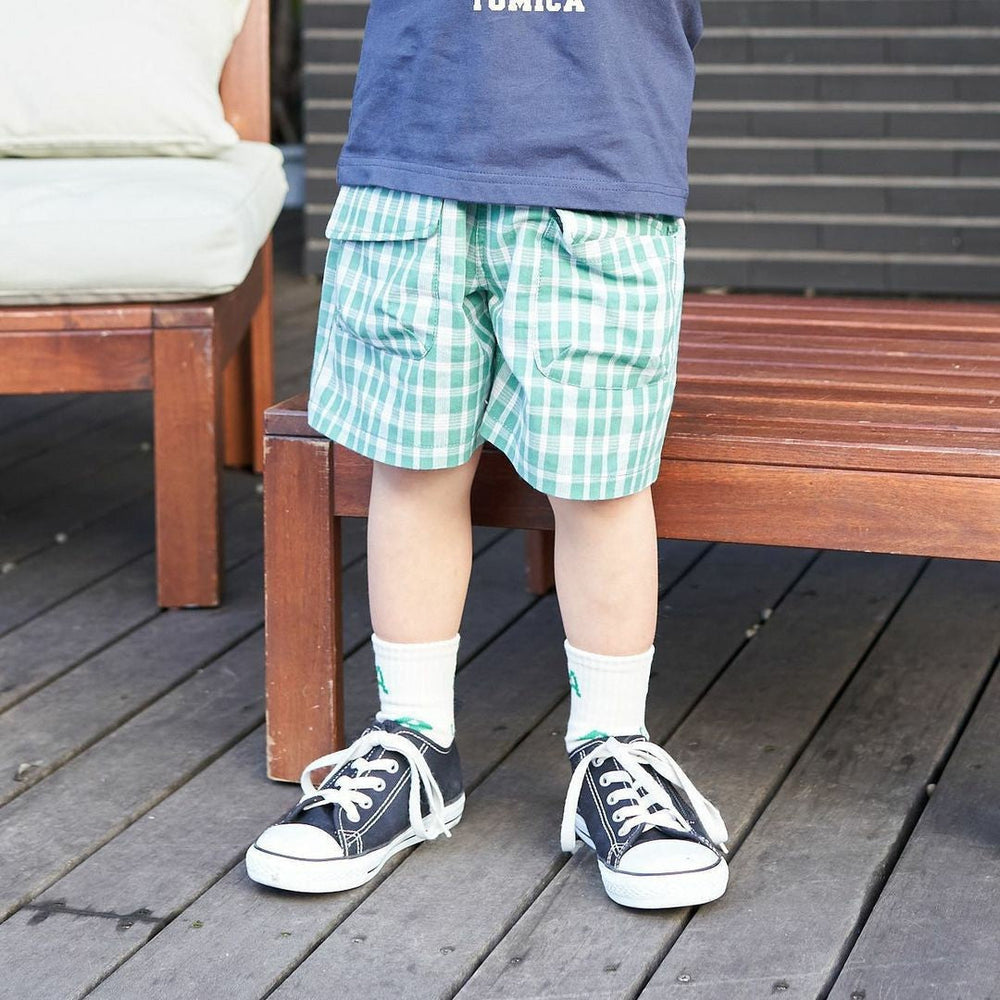 Shorts – PlaidyPlay Unisex, Grön/Svart/Orange/Gul, Bomull, Storlek 0–6 år