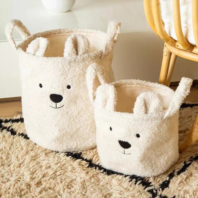 Mjuk Teddy Förvaringskorg för Småbarn – Hopfällbar, Tvättbar & Charmig Design