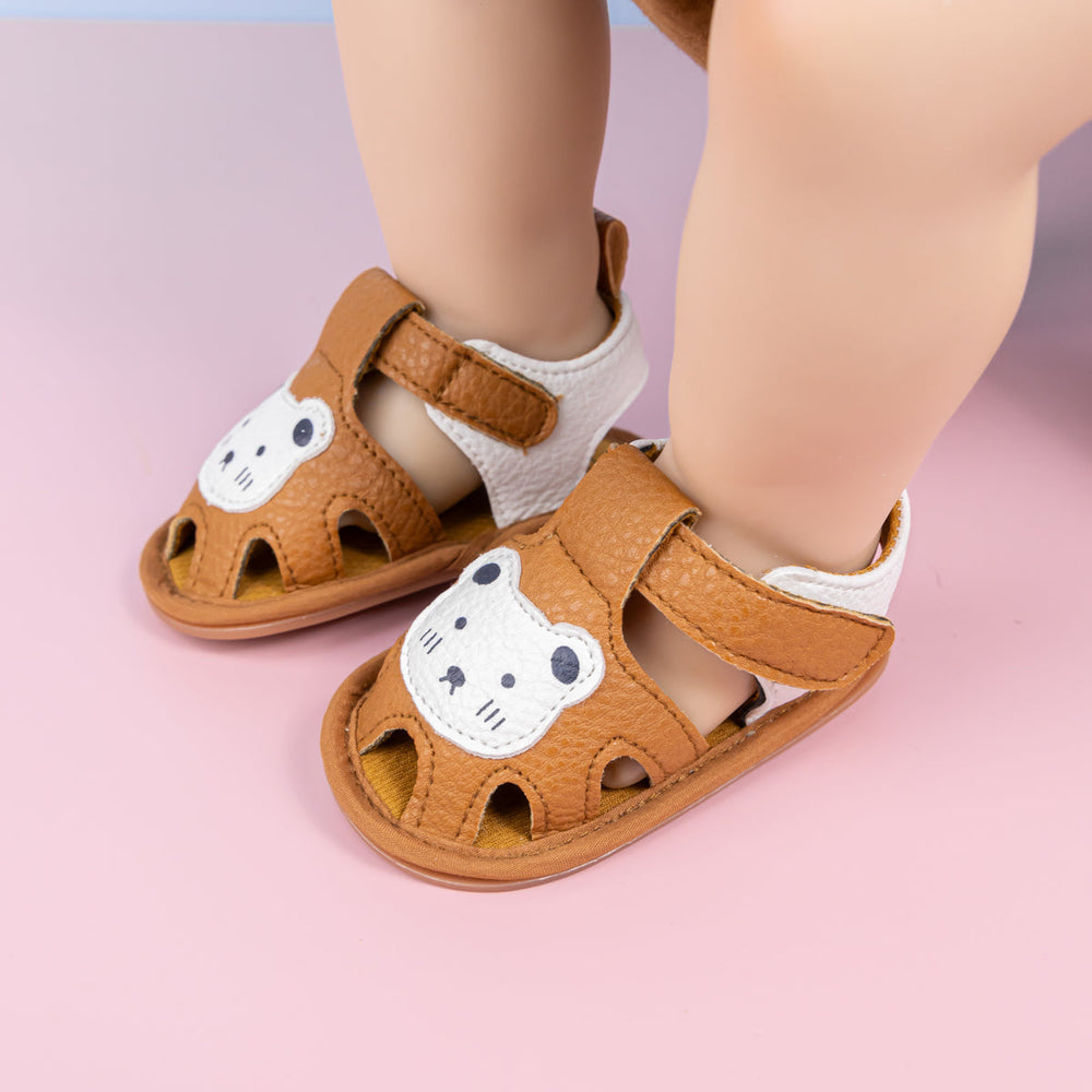Sandal med kardborreband – BearSteps Flickor, Blå/Brun/Vit, Storlek 0–2 år