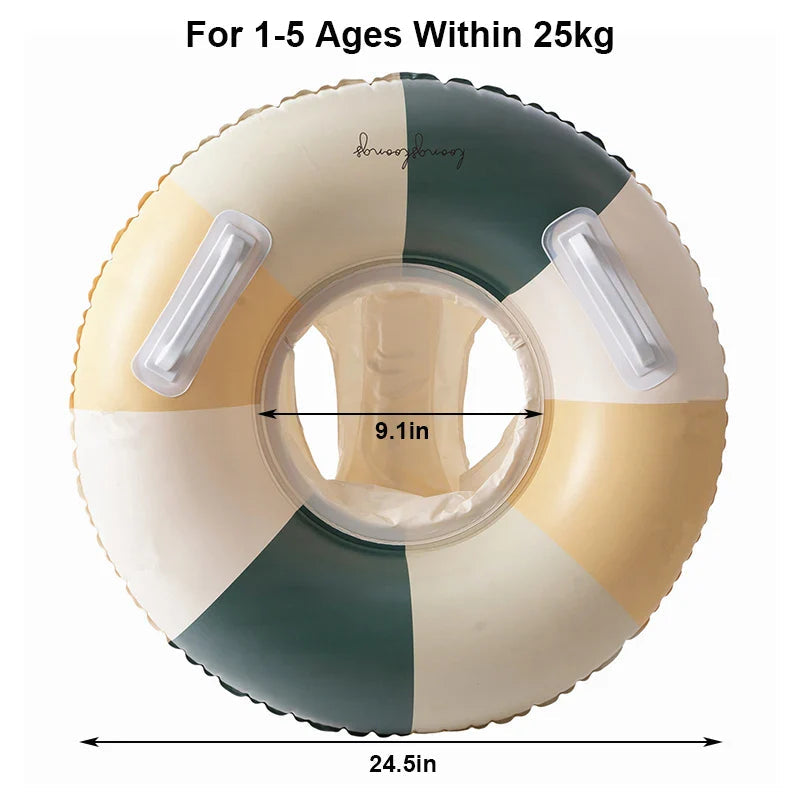 Baby Simring med Soltak – Uppblåsbar Float | Upp till 25kg