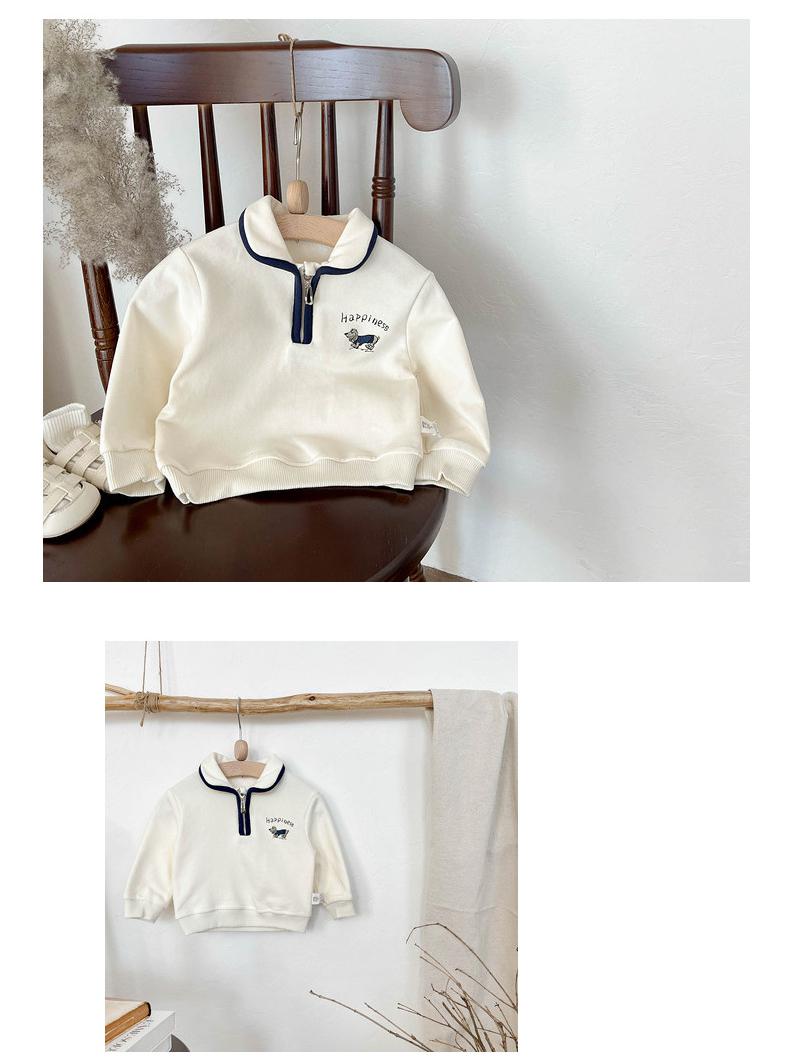 Sweatshirt i Vintage-stil – Happiness Unisex, Vit, Bomull, Storlek 0–4 år
