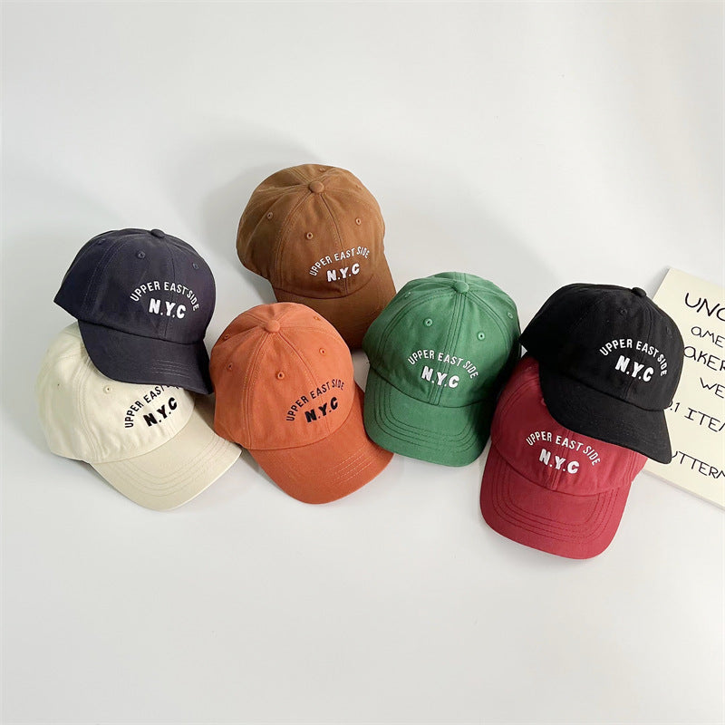 Basebollkeps – NYC Unisex, Grön/Röd/Svart/Blå/Orange/Vit/Brun, Bomull, Storlek 1–7 år