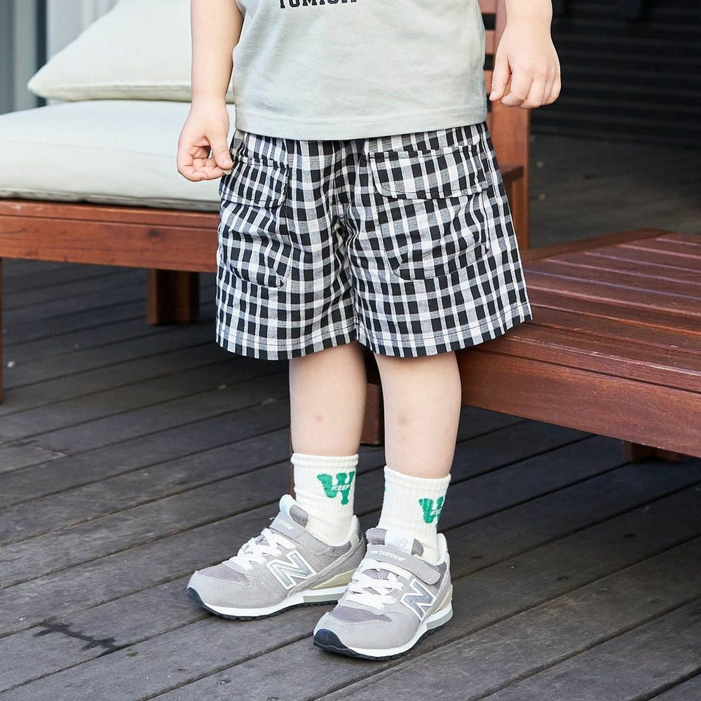 Shorts – PlaidyPlay Unisex, Grön/Svart/Orange/Gul, Bomull, Storlek 0–6 år