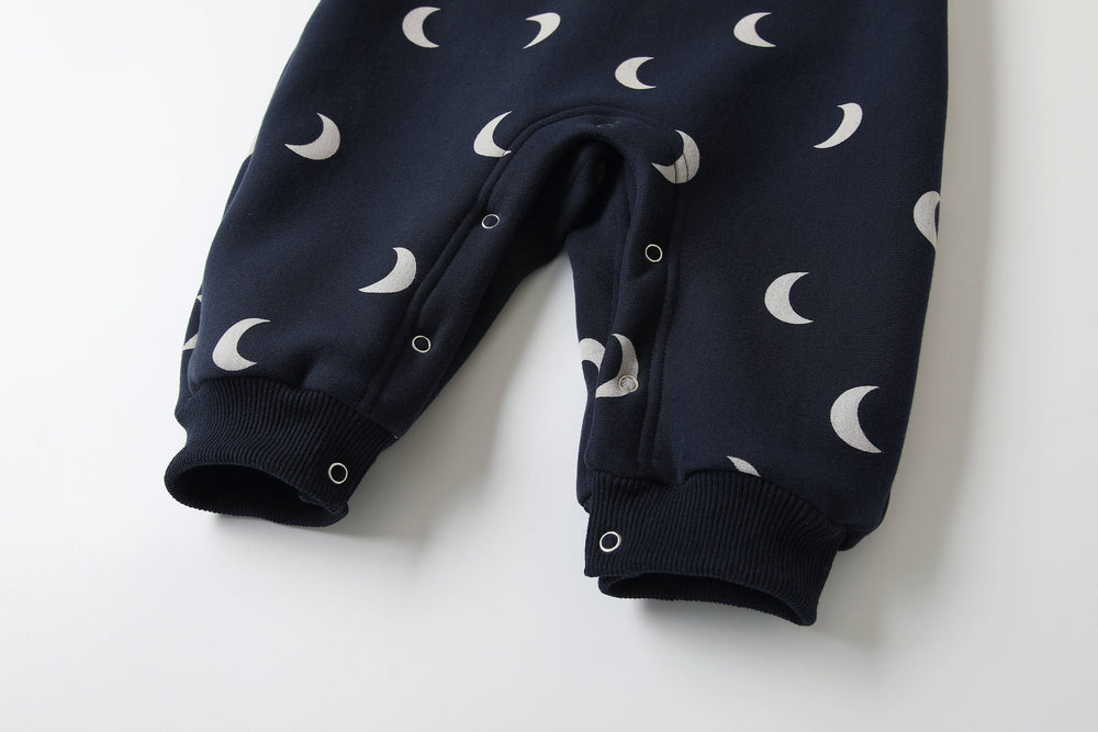 Byxdress/overall med manar – MoonDreamer Baby, unisex, svart, bomull, storlek 0–2 år