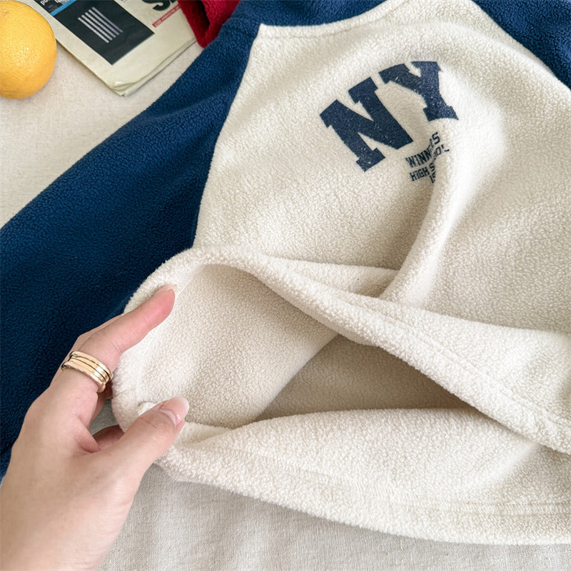 Tröja med fleece – CityStyle Unisex, Blå/Vit, Bomull, Storlek 0–6 år