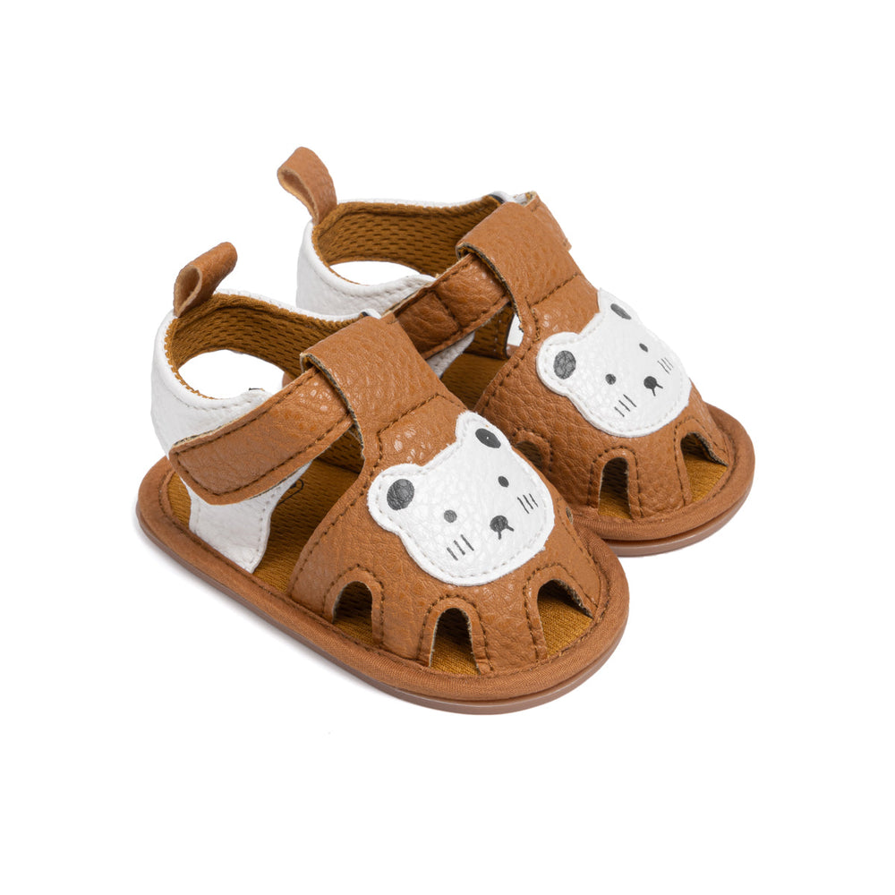 Sandal med kardborreband – BearSteps Flickor, Blå/Brun/Vit, Storlek 0–2 år
