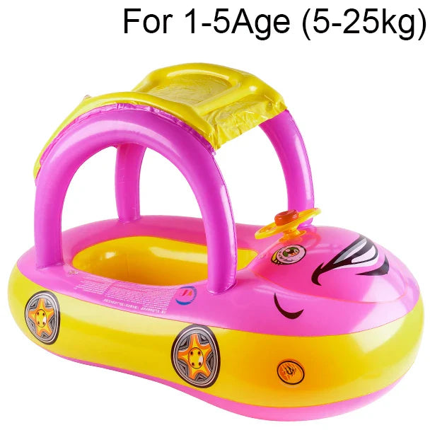 Baby Simring med Baldakin – Bil Float för Småbarn | Säker & Lekfull
