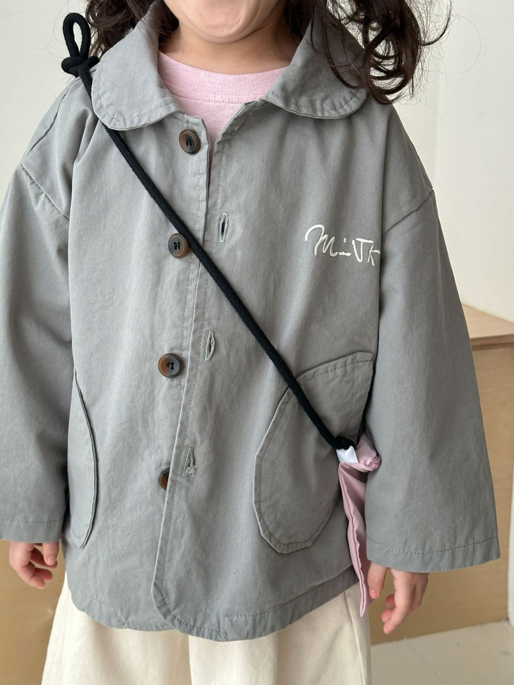 Jacka – LittleUrban Unisex, Grå/Beige, Bomull, Storlek 0–8 år