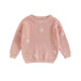 Stickad Tröja med Blommor – Flickor, Beige/Grön/Grå/Lila/Rosa, Bomull, Storlek 0–6 år