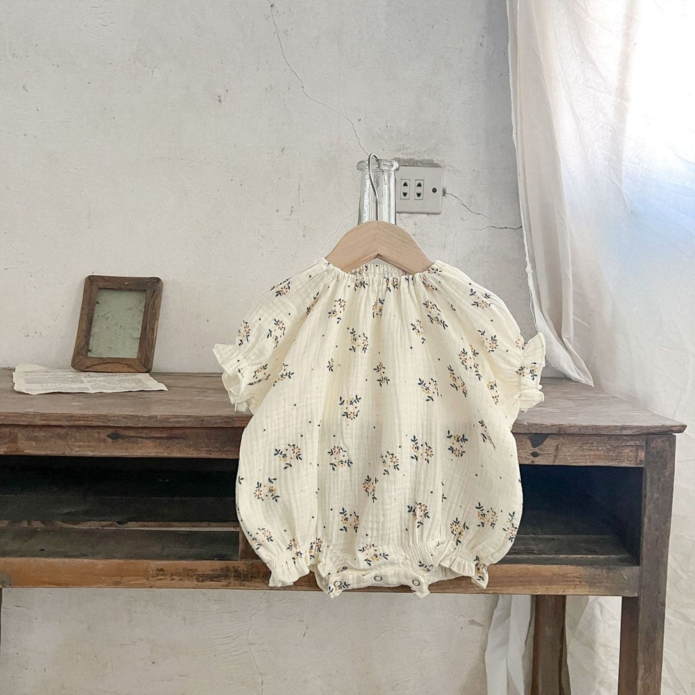 LittleBloom Babyset 0–3 år | Musselin Sommaroutfit för Flicka | Blommigt Mönster | Klänning, Body, Set eller Topp & Byxa